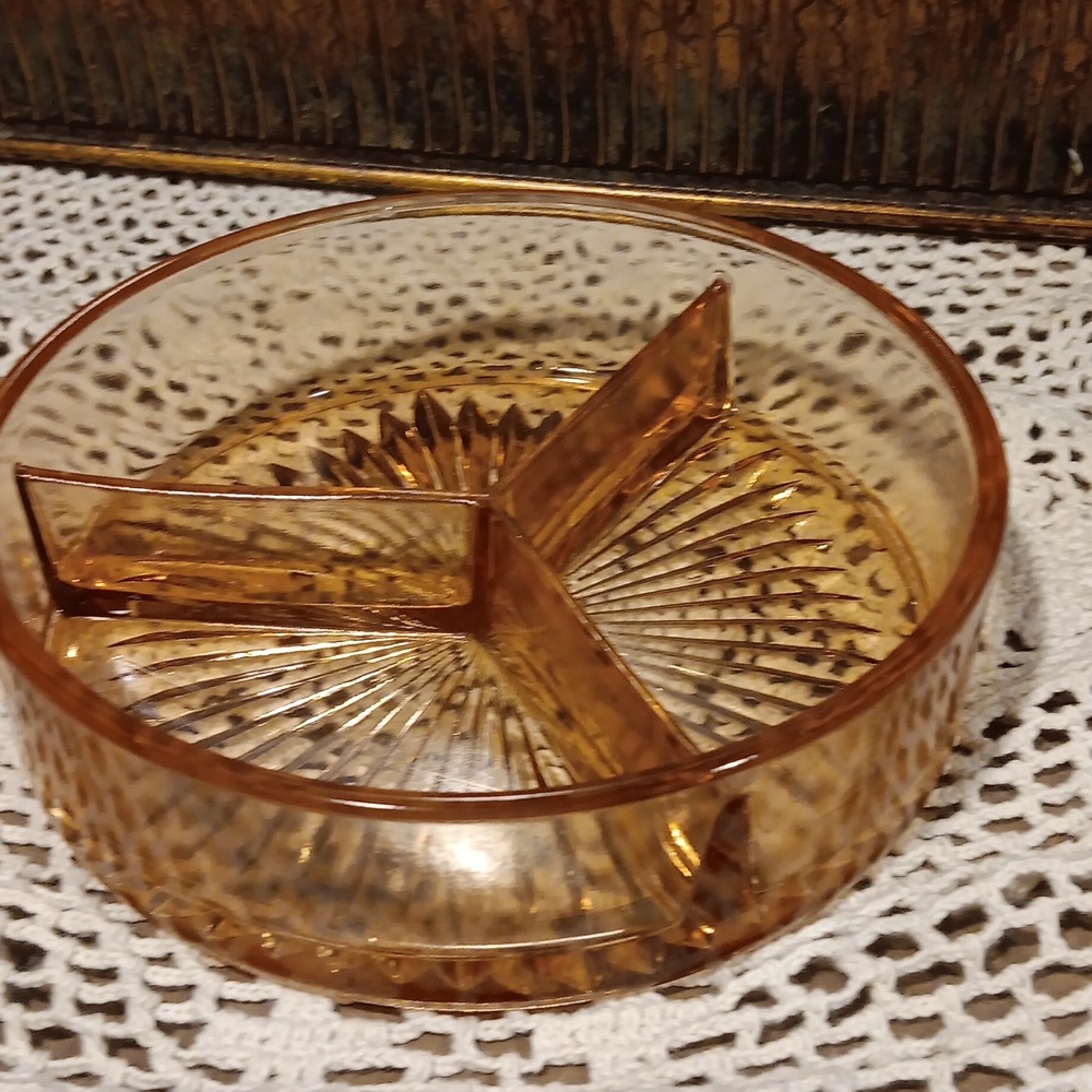 Pink Depression Glass Relish Dish